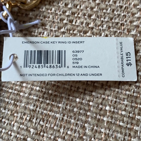 Tory Burch Emerson Case Key Ring ID Insert Violet - Picture 4 of 11